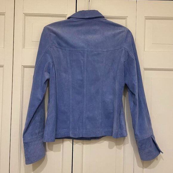 Blue Leather Suede Jacket - Picture 2 of 6